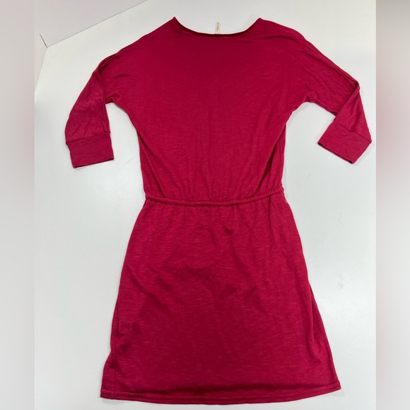 Lanston REVOLVE Casual T-Shirt Dress Drawstring Waist Size XS NEW Dark Pink - Picture 2 of 11